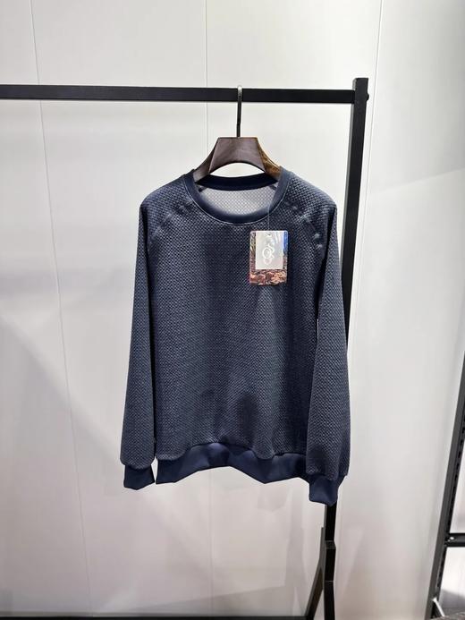 美式经典 单色 烟灰色长袖圆领T恤  男士圆领运动衫 商品图3