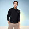 【莱赛尔】德鲨黑色长袖POLO衫男青年2026春新款休闲上衣翻领T恤 商品缩略图1