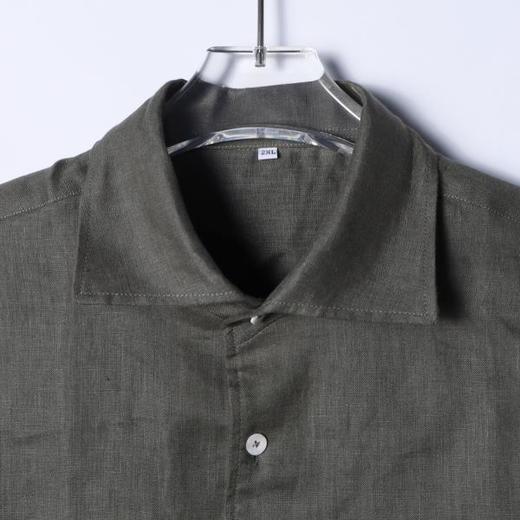 SDSA男装2026新款高贵轻奢极简风纯色亚麻长袖衬衫百搭时尚衬衣 商品图1