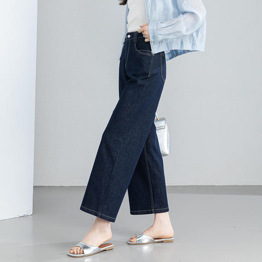 「高货xg」全新升级【铂金会员192/天猫259/差价67】(11631)洛诗琳百搭天丝牛仔直筒裤2026新款中高腰气质显瘦阔腿裤 商品图1