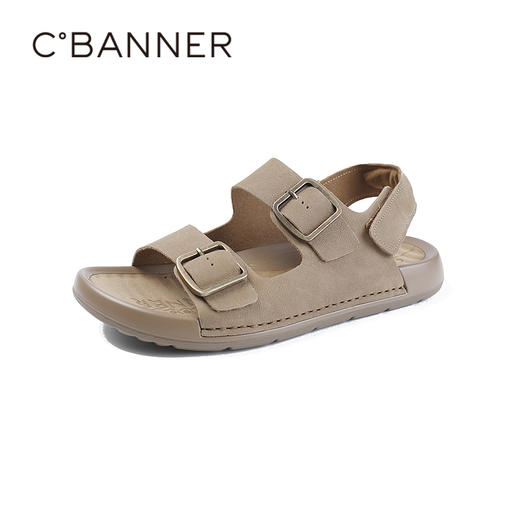 千百度2026夏季男鞋简约利落时尚有型随心调节勃肯凉鞋A26318527 商品图0