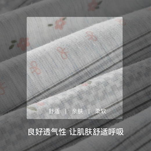 【满4条/7.5折】（中版）【秀黛】女时尚花纱印花平角裤棉质色纺纱蕾丝弹力透气舒爽女士内裤【1条】W5333607T【门店同款】【内裤非质量问题不退款，介意勿拍】 商品图3