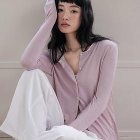 KEMU壳木天丝羊毛醋酸款开衫，天丝醋酸羊毛，混纺细软爽滑【G】