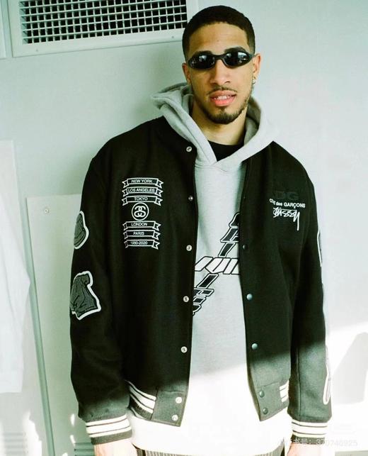 F031247美式街头毛呢刺绣羊毛混纺高街飞行员夹克男女同款棒球服 商品图2