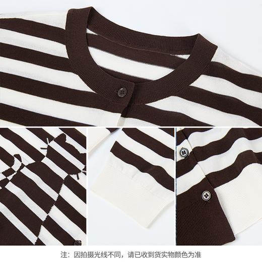 【商场同款】CNR6357 “ 躲猫猫毛开衫 ” 棉纱线打造 干爽舒适 条纹开衫 商品图7