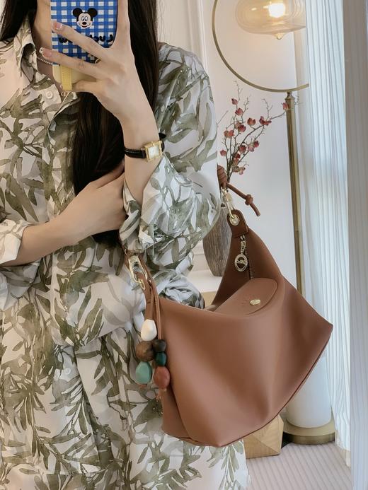 LC珑骧 牛皮串珠 Hobo单肩包半月形肩背袋复古腋下包 特惠 Z-15867 商品图7