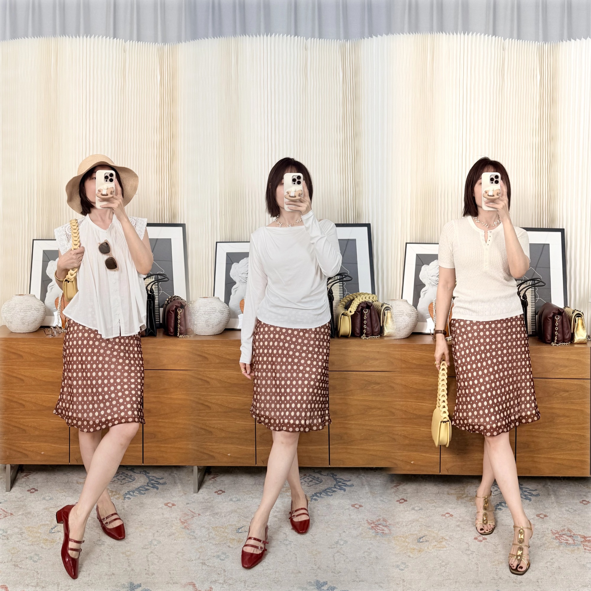 【贝拉推荐】小雏菊 法式小碎花 松紧腰 小雏菊碎花波点雪纺质地半裙 醋酸里布增加挺阔感 百搭所有春夏上衣