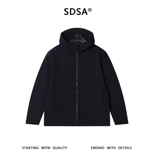 SDSA男装2026新款高贵轻奢简约纯色拉链立领软壳连帽夹克外套 商品图0