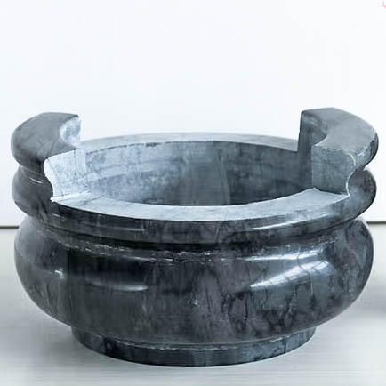 海浪花香炉耳朵直径8*17厘米水晶白香炉天然汉白玉石花瓶摆件上贡祭品 商品图0