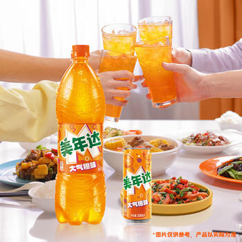 百事可乐美年达 Mirinda 大气橙味汽水碳酸饮料细长罐330ml*24听 包装随机 商品图1