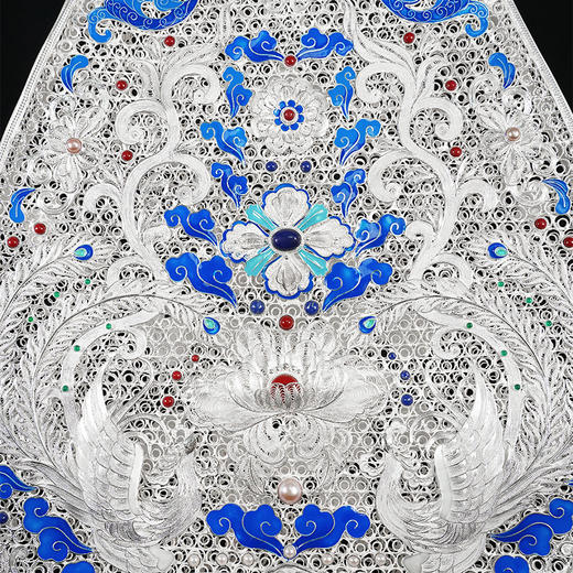 子佩集S999银手工银花丝【鸾凤和鸣·琵琶记】花丝镶嵌摆件【HSPP】大师工坊原创设计2511 商品图6