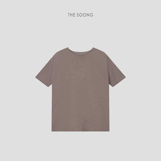 THESOONG"云般软糯"绢丝醋酸亲肤轻量感卷边圆领T恤HWTX8485 商品图3