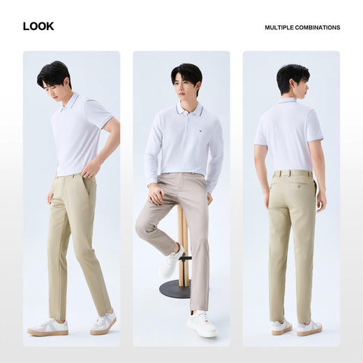 【含莱赛尔/调节腰头】柒牌男士休闲梭织长裤柔软舒适修身男裤子 130H70660 商品图2