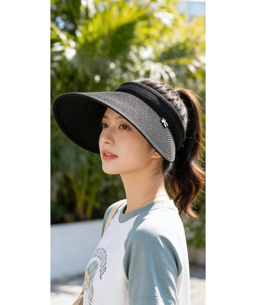 保真假货白送，只有 300顶。出韩国 孙俪章若楠同款， 迪桑x特！贵妇草帽防晒空顶拉菲草遮阳帽空顶帽， 商品图2