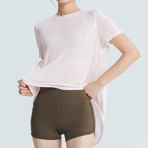 跃牌【周游世界】圆领短袖T恤大开叉设计透气弹力运动罩衫TP0927 商品图2