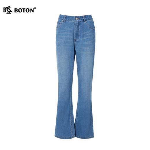 波顿女士春秋季高腰微喇叭牛仔长裤｜合身弹力不紧绷，复古版型穿出好比例LE516126 商品图5