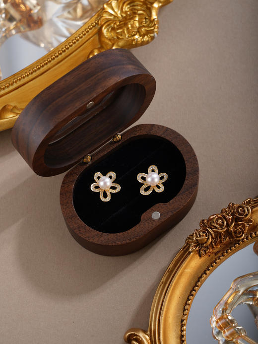 子佩集【花眠梦境】银S925珍珠惜王妃耳钉【E4945】双色五瓣花2602 商品图10