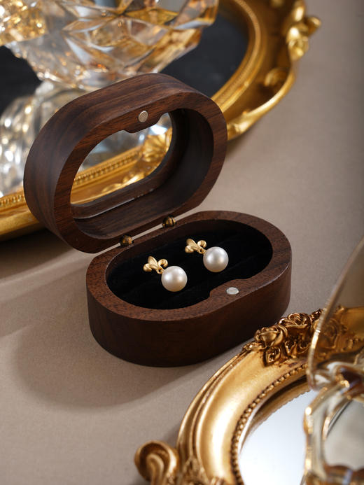 子佩集【鸢尾之诗】银S925珍珠惜王妃耳钉【E4744】镀金兰花草2602 商品图3