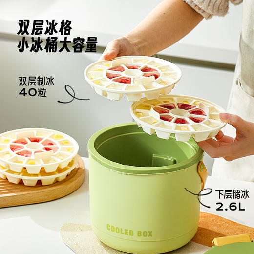 【48h长效冷感❗️家用双层冰格桶】小身材“大容量”双层设计锁冷更久，可当保温桶、收纳桶、一物多用，露营/野餐/家用皆适宜，冰块制冰器冰格盒冰块盒冰格桶L-d 商品图3