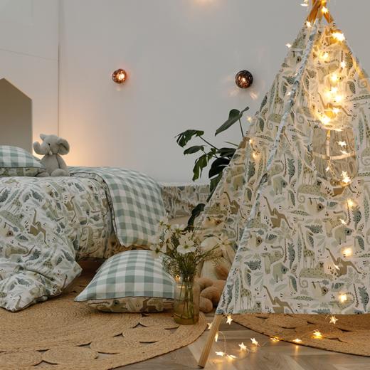 【代发】80支磨毛 欢乐峡谷 森林女孩 蓝铂儿童四件套纯棉（尺寸为被罩尺寸） 商品图5