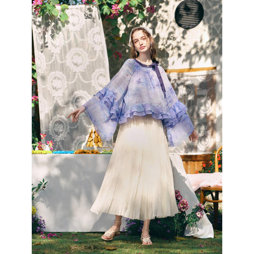 两三事 空灵之歌 2026春季新款甜美公主风网纱蓬蓬裙a字半身裙 商品图1