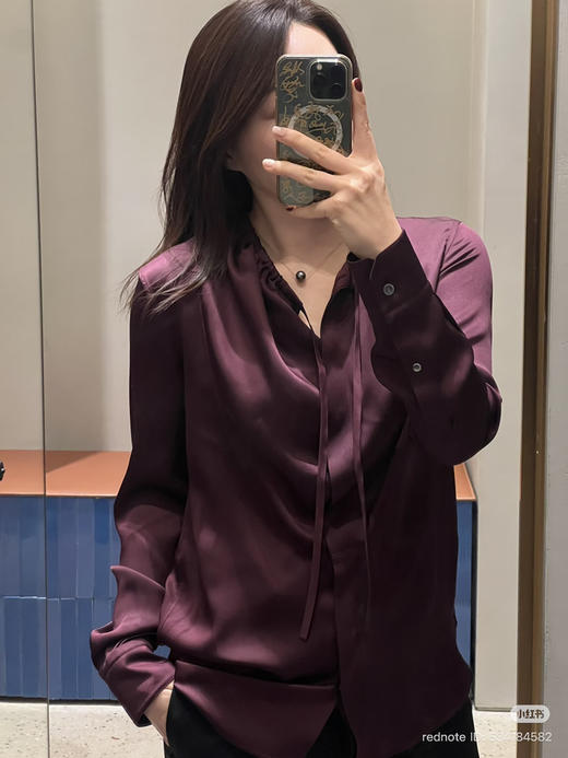 312-5 独家圆正 lew 26ss 30mm重磅真丝 设计感 系带衬衫 我穿40码 商品图11