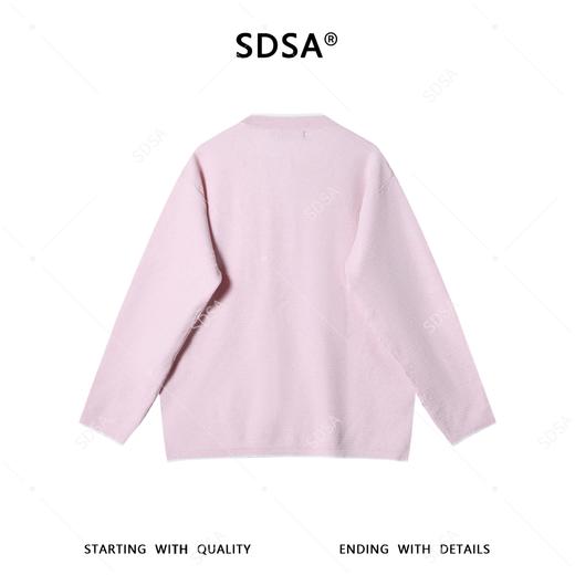SDSA男装2026新款高贵轻奢简约时尚撞色亨利领针织毛衣百搭慵懒风 商品图4
