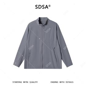 SDSA男装2026新款高贵轻奢时尚简约胸袋拉链口袋立领弹力夹克百搭