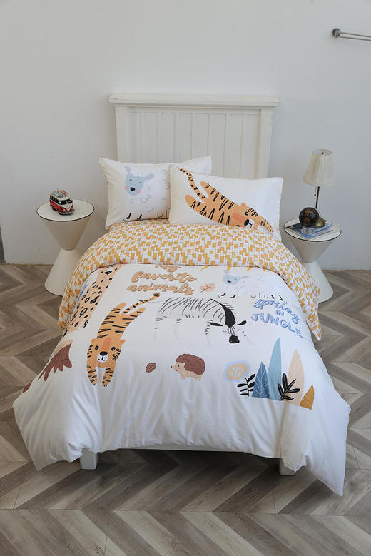 【代发】儿童天丝花色款 蓝铂四件套春夏款儿童床上用品（尺寸为被罩尺寸） 商品图3