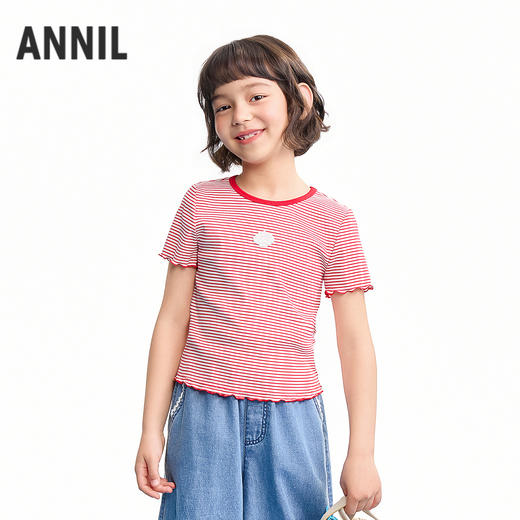 【实体店同款】女童短袖针织衫夏季新款安奈儿童装AG621222 商品图0