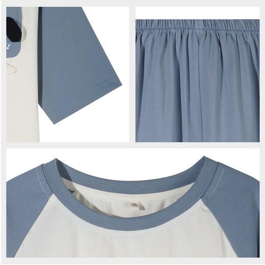 【7.5折限时特惠】【秀黛】男童圆领插肩套装挺括亲肤插肩袖萌趣狗狗男童夏季睡衣家居服W1441002T【门店同款】 商品图4