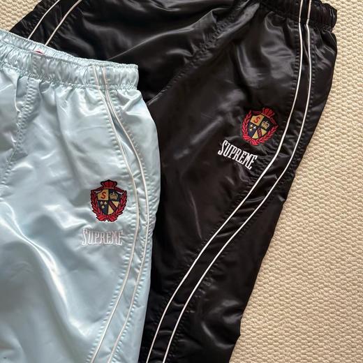 F031232美式潮流缎面贴片logo针织运动裤男女同款学院风刺绣运动裤 商品图6