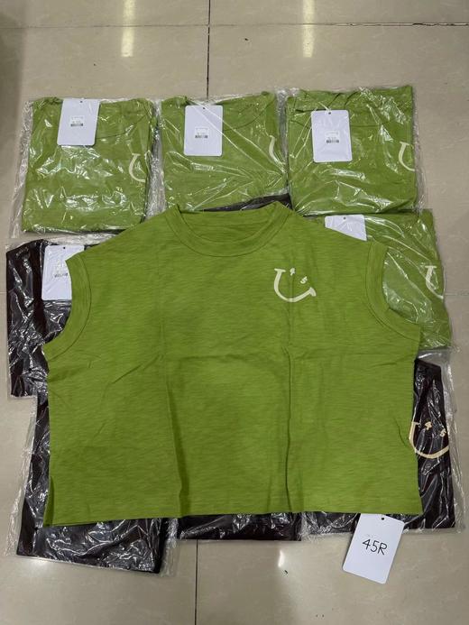 F031216笑脸印花M型宽松罩衫竹节棉T恤夏季舒适透气上衣 商品图1