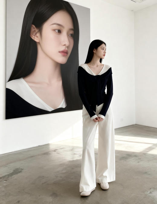 设计师款优雅芭蕾蝴蝶结假两件上衣 商品图6