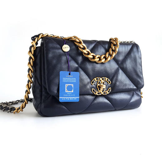 【95新】CHANEL香奈儿19bag系列AS1160 B04852 NC025小号深蓝色19bag链条包单肩包女士090326AK06 商品图2