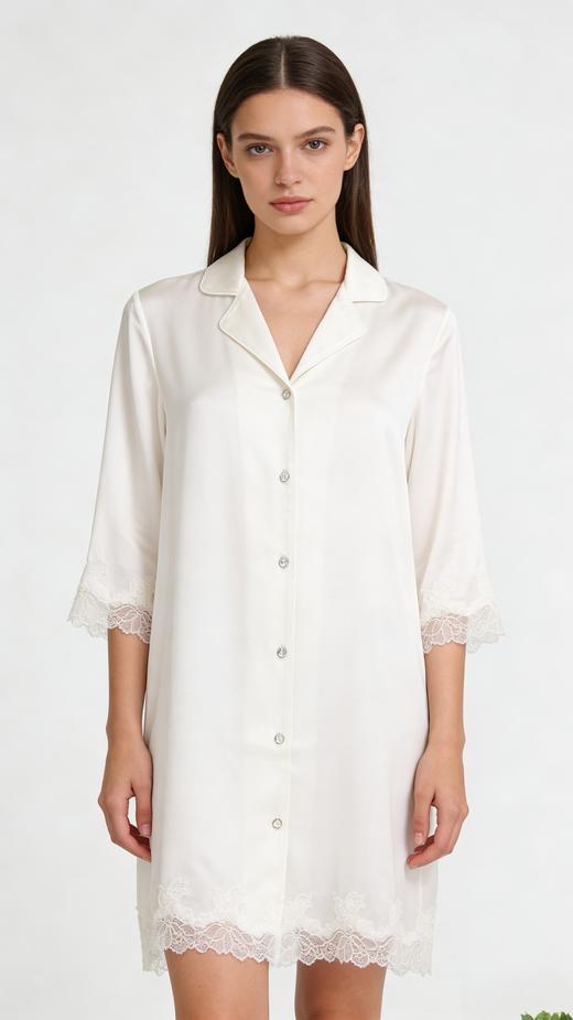 【100%桑蚕丝睡裙】SCHIESSER德国舒雅 铂雅女士高端真丝家居睡裙 91/20633D 商品图4