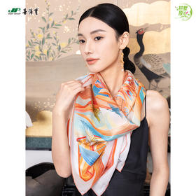 放心消费月 喜得宝文创丝巾《韵.河》数码大方巾 杭州丝绸100%桑蚕丝素绉缎