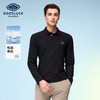 【莱赛尔】德鲨黑色长袖POLO衫男青年2026春新款休闲上衣翻领T恤 商品缩略图0