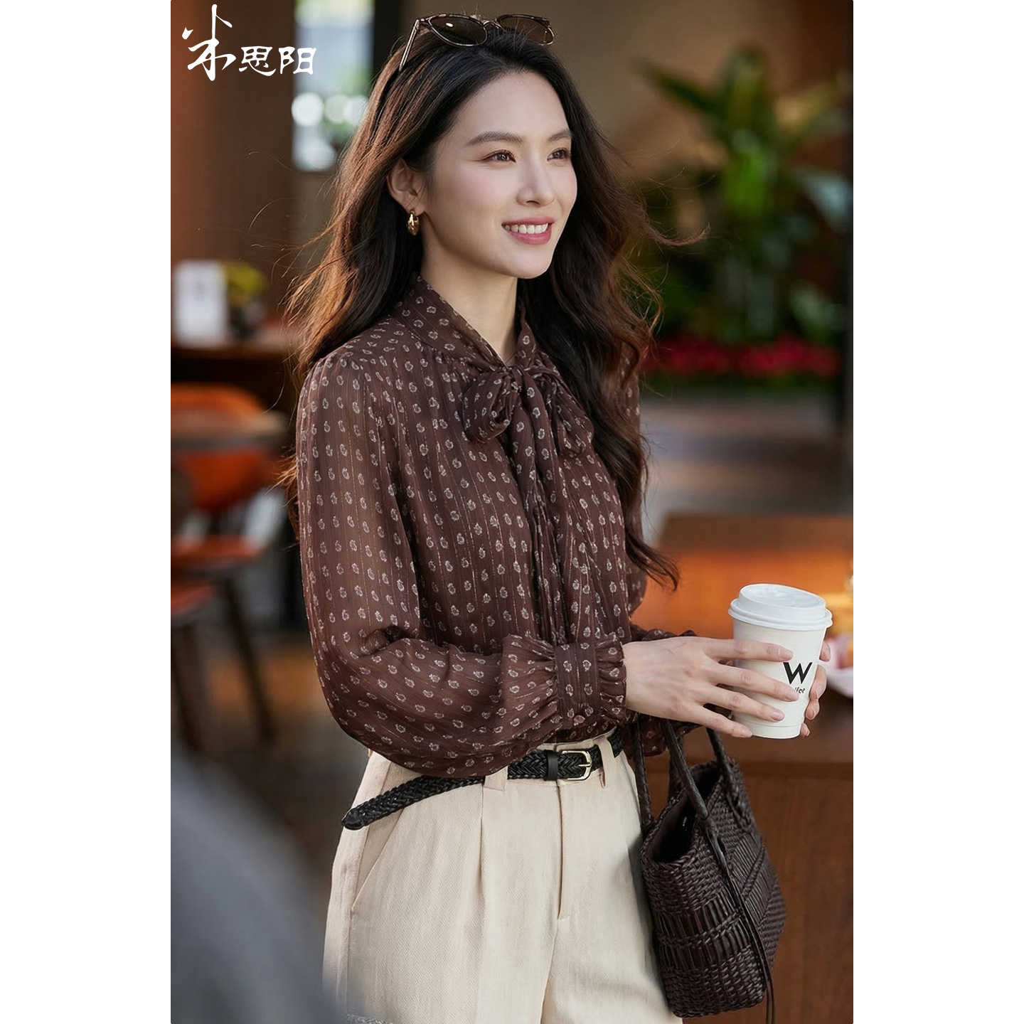 【预售7天】情有独钟~法式蝴蝶结衬衫 复古减龄 米思阳2026春季新款小个子设计感气质腰果印花上衣女1159