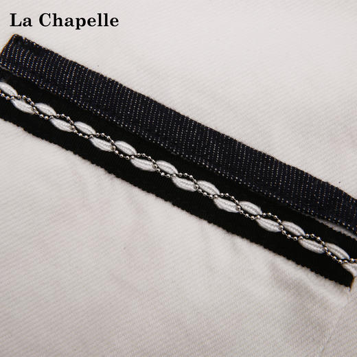 拉夏贝尔/La Chapelle挺括有型~复古圆领撞色边饰气质短款上衣外套女春季 商品图4