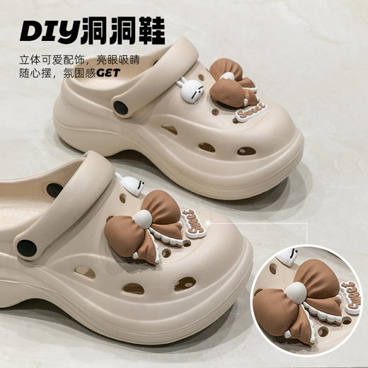 【舒适软弹❗干爽透气】洞洞鞋女夏季新款外穿时尚厚底增高防滑沙滩凉拖鞋包头。rh 商品图2