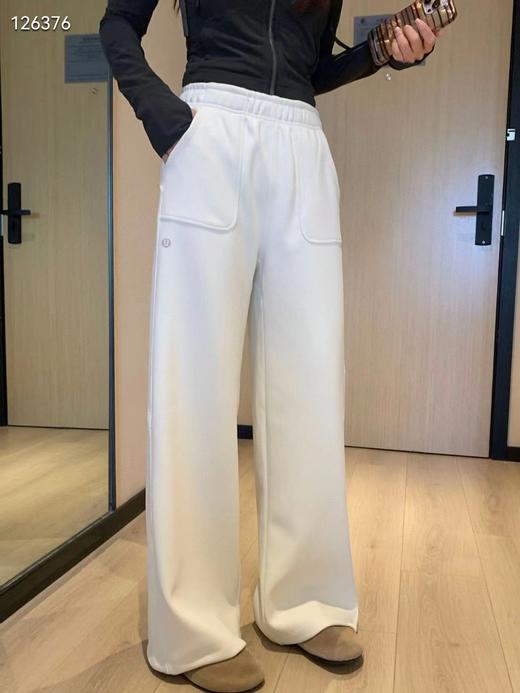 F031262暖皮绒休闲大口袋垂感宽松遮肉显瘦女士阔腿裤长裤 商品图7