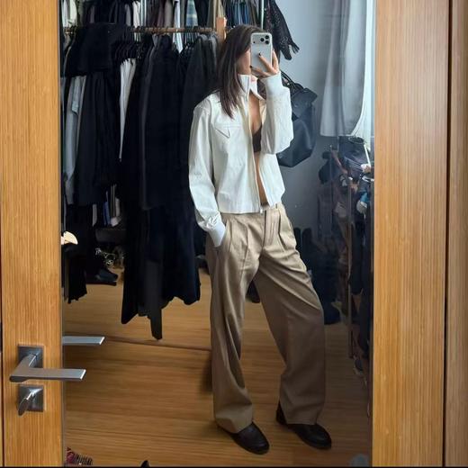 ROMI STUDIO“三角翻盖”高弹罗纹极简立领宽松夹克外套 RWCAWU6713 商品图0