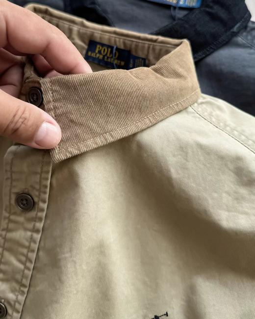 F031252时尚松弛慵懒老钱风刺绣情侣休闲商务牛仔尼龙衬衫外套 商品图11