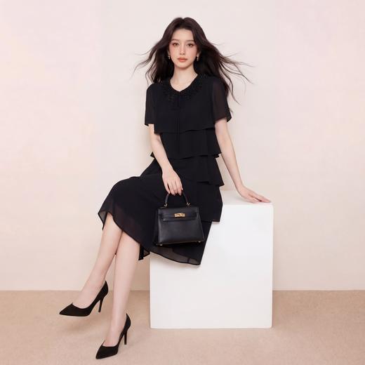 奢姿大码女装2026夏季减龄蝴蝶结娃娃领连衣裙胖妹妹时尚蛋糕裙子9962865159 商品图1