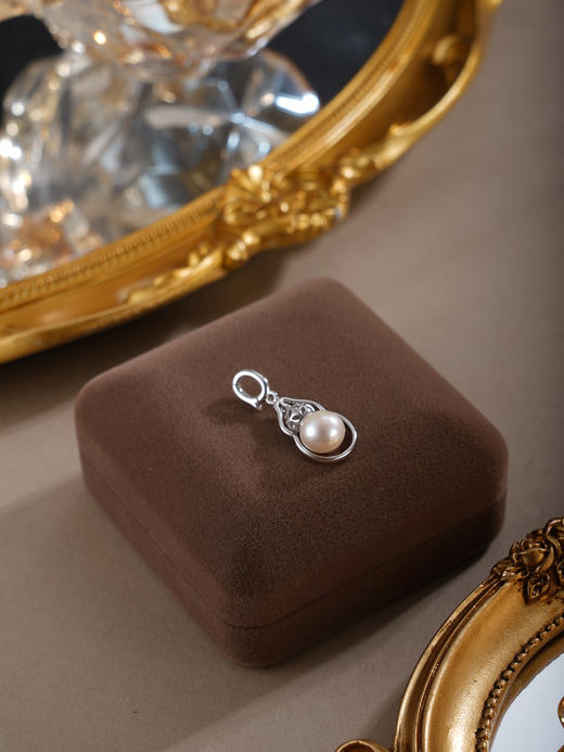 子佩集【福运在线】银S925珍珠惜王妃吊坠【W6448】双色葫芦(不含链)2602 商品图10