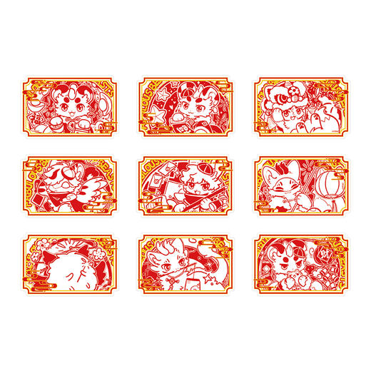 《非人哉官方店》有兽焉窗花系列亚克力冰箱贴盲盒新年创意装饰磁贴 商品图4