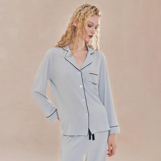 Solo seta女士长袖长裤睡衣套装莫代尔桑蚕丝刺绣2026春夏新款 商品图1