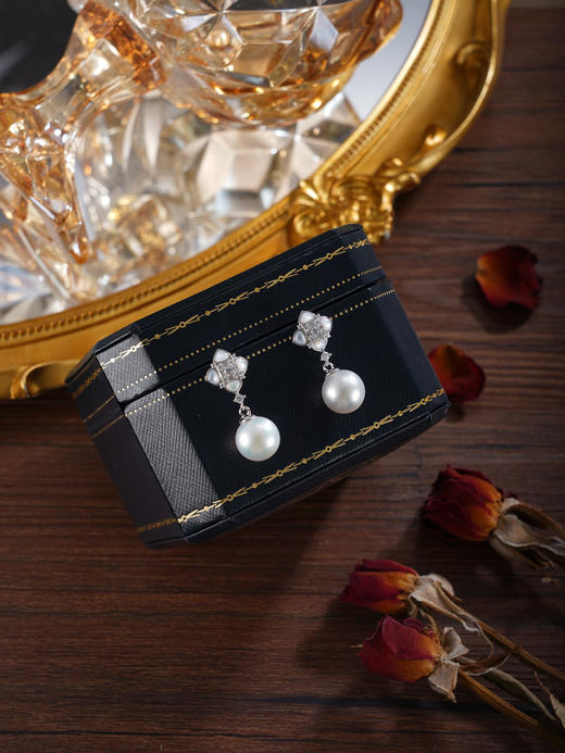 子佩集【四叶相思】银S925珍珠惜王妃耳钉【TE0733】双色四叶草2602 商品图5