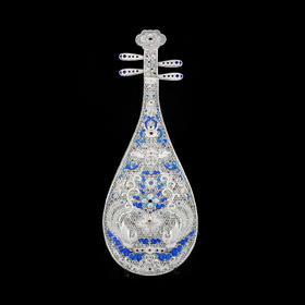 子佩集S999银手工银花丝【鸾凤和鸣·琵琶记】花丝镶嵌摆件【HSPP】大师工坊原创设计2511